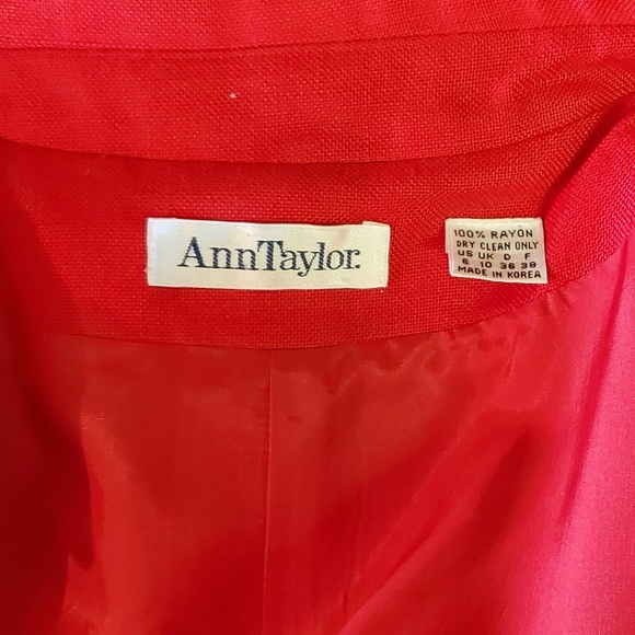 ANN TAYLOR Old School Red Long Pea Coat - Picture 6 of 8